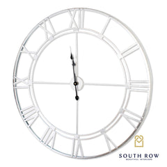 Alana 90 cm skeleton clock in silver  Clearance instore offer
