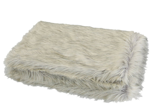 Mink & Beige Artic Wolf Faux Fur Throw