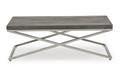 Tephra driftwood and chrome coffee  table reduced to clear