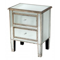 Luxury stunning Vintage Antiqued  Venetian  Glass Bedside Cabinet