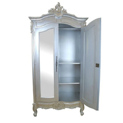 French  wardrobe armoire silver