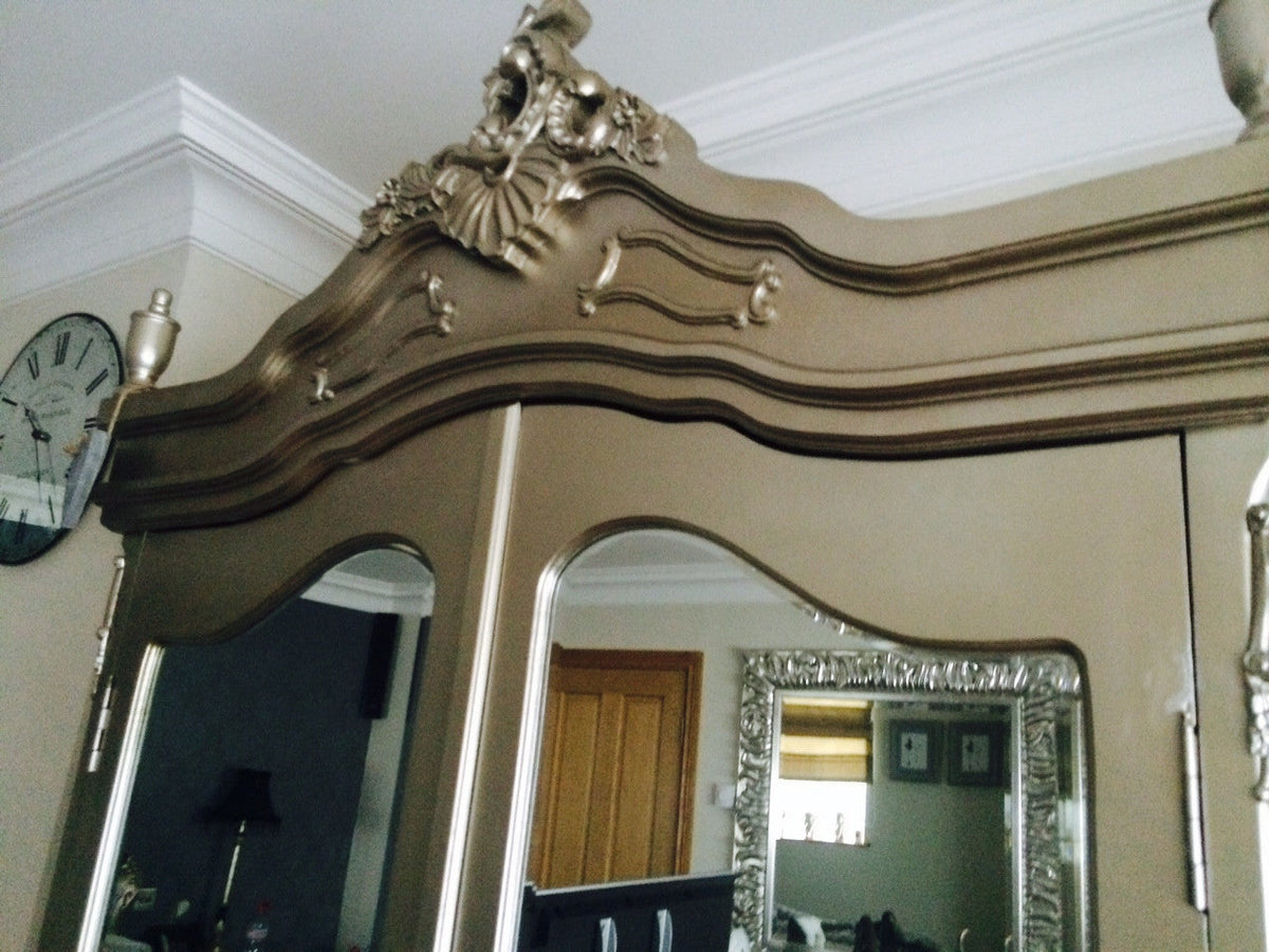 French  wardrobe armoire silver