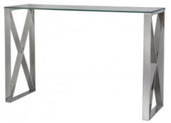 Stunning Zen chrome and glass console table value alert 120 x 40 cm for collection