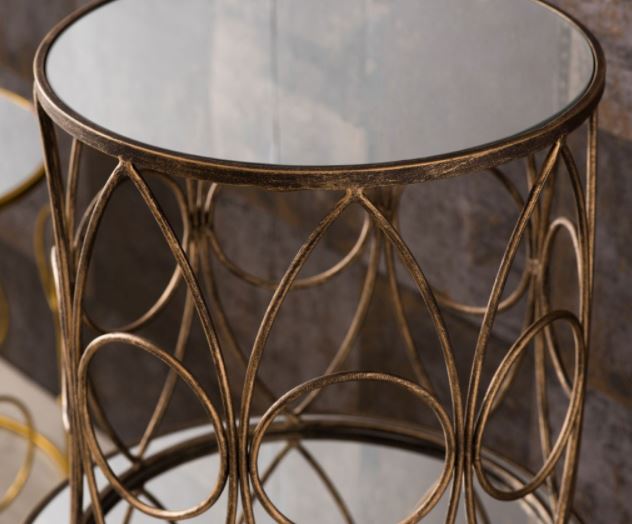 Avantis October Antique Copper  Frame Round  set of 2 Tables  reduced click n collect