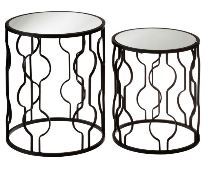 Avantis October Set Of 2 Black Tables With Undulating Frames  sale price for collection
