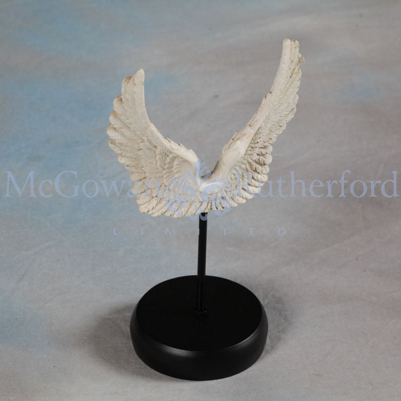Angel wings on stand white