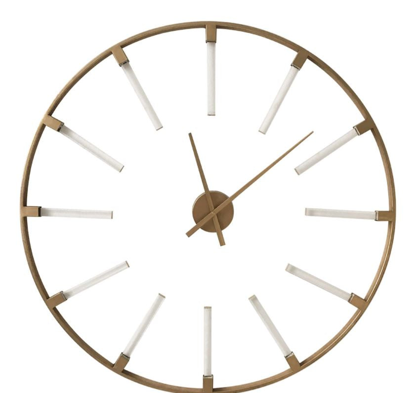 Beauly Gold Metal Round Wall Clock One Only SOLD AS SEEN