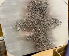 Pink and silver canvas picture 60 x 80 cm CLEARANCE OFFER Collect, or delivery available