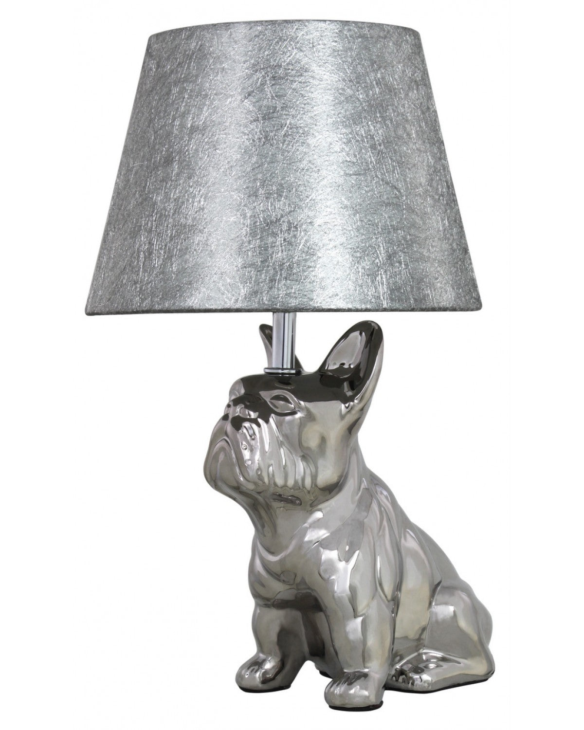 French Bulldog Silver Lamp click n collect