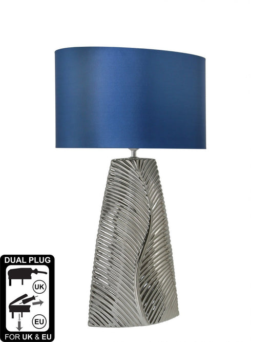 Table lamp w electric blue shade click n collect