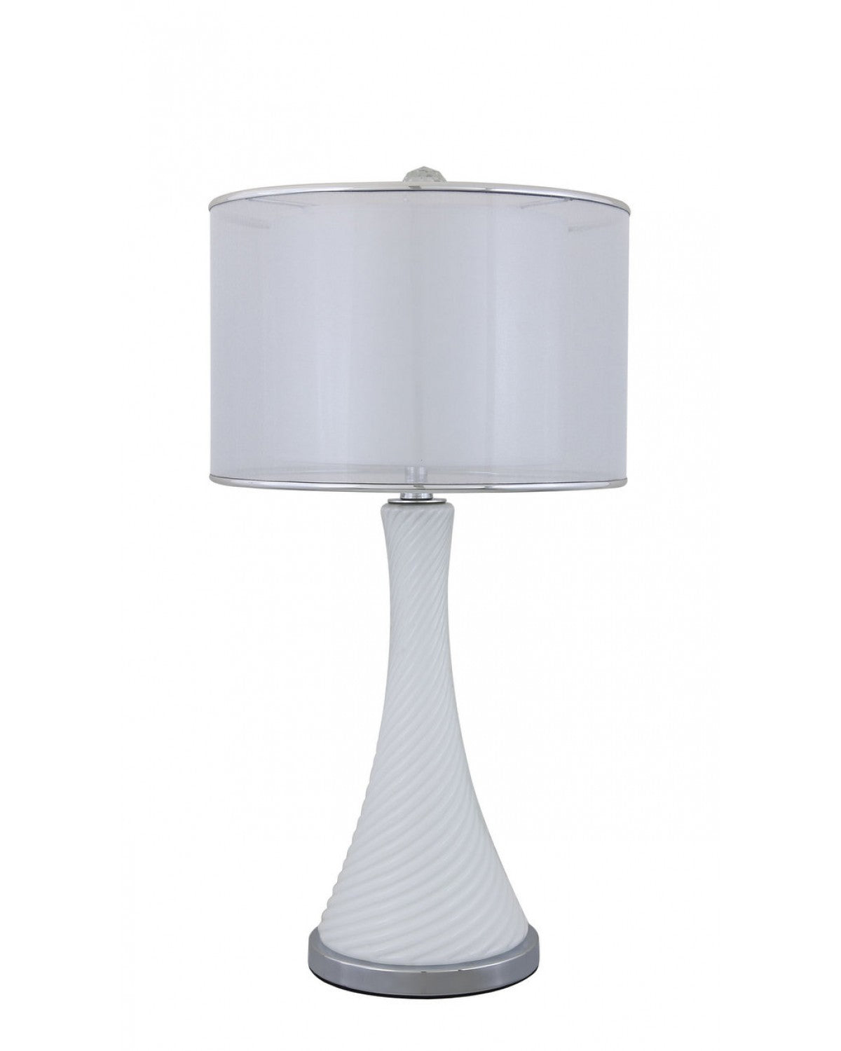 Swirl lamp with Stripe linen shade in various colours  GS208