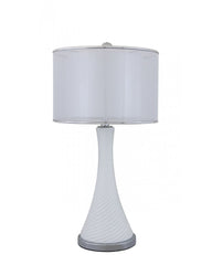 Swirl lamp with Stripe linen shade in various colours  GS208