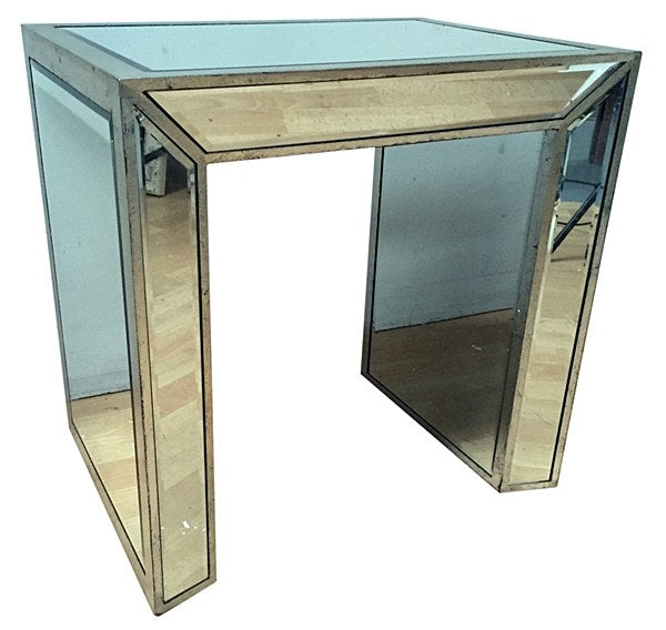 Large  Antiqued  mirrored side Tables  reduced clearance  view in store