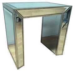 Large  Antiqued  mirrored side Tables  reduced clearance  view in store