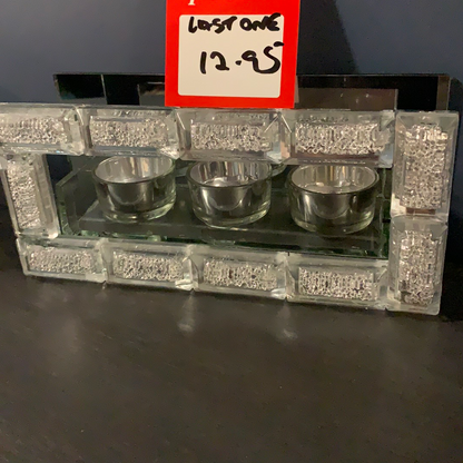 Tea light holder  Crystal Block LESS THAN HALF PRICE ! Click N Collect