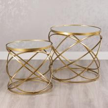 Scrolls Spirals large nest of side tables gold Click & Collect ONLY