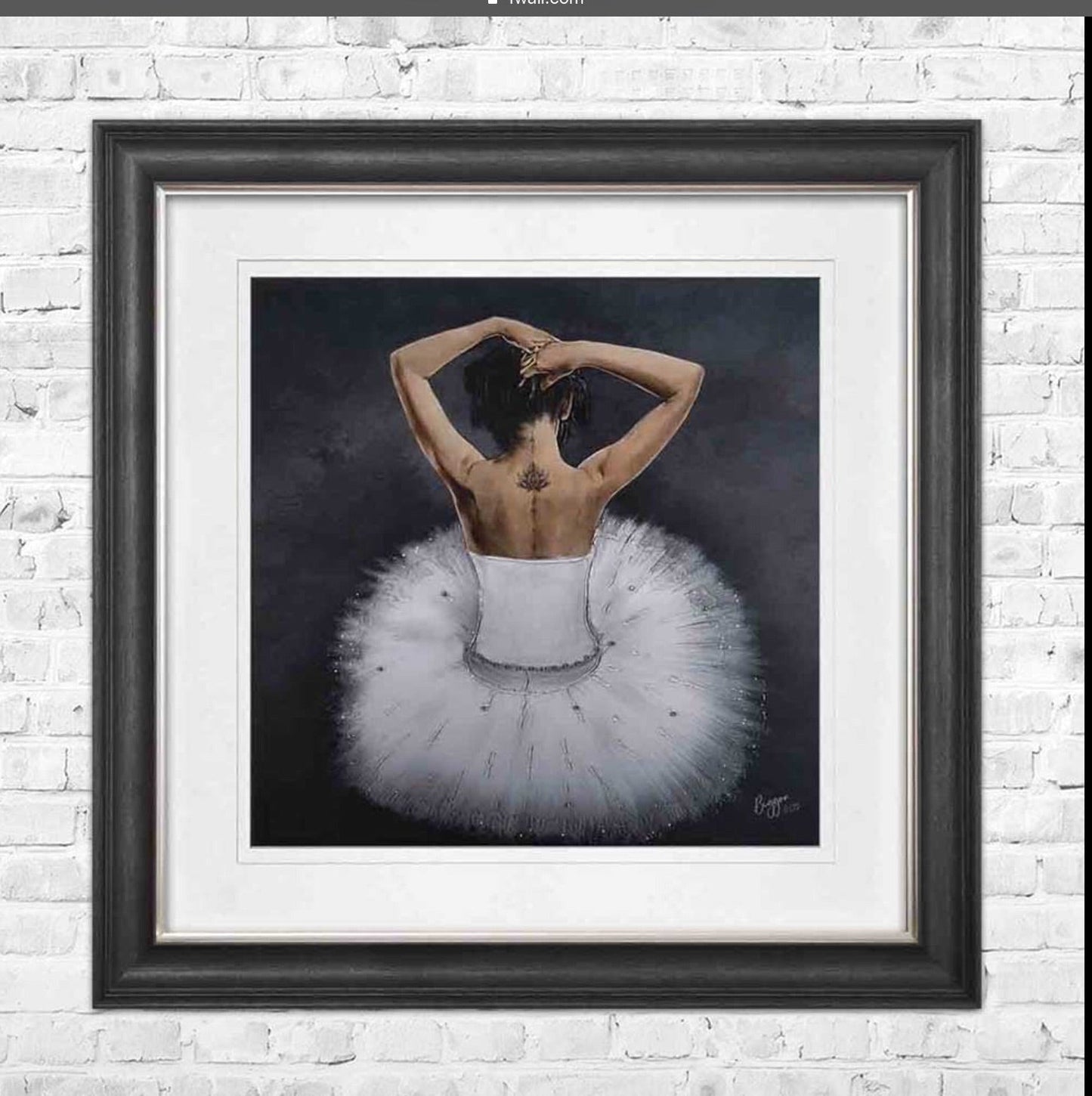 Dancing Ballerina pictured framed in 75 x 75 cm  with Vegas Scoop frame tbc