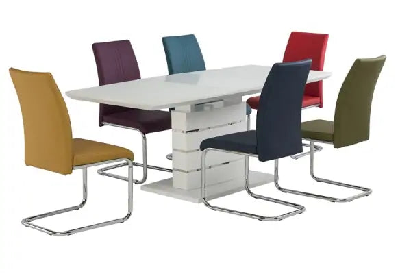 monaco teal  pu and chrome dining  chair ex display  oddment for collection only
