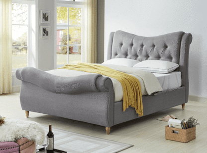 Super King 6 ft Arizona bed in grey linen ! Fabulous bed warehouse clearance  ! LAST ONE