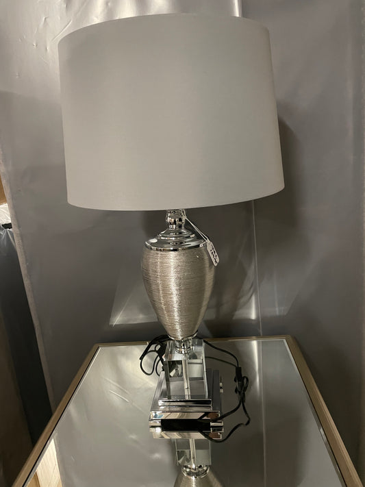 Jb2 silver table lamp w shade