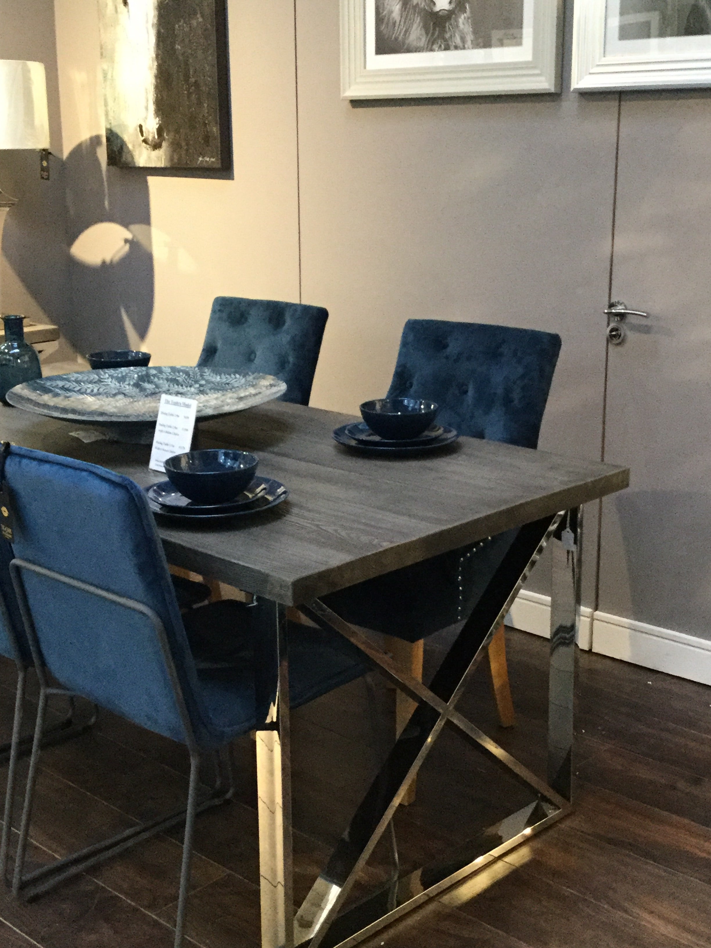 Blue Fauna large mosaic plate for wall or cabinet