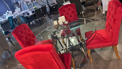 Stunning Red velvet chairs CLEARANCE collection only