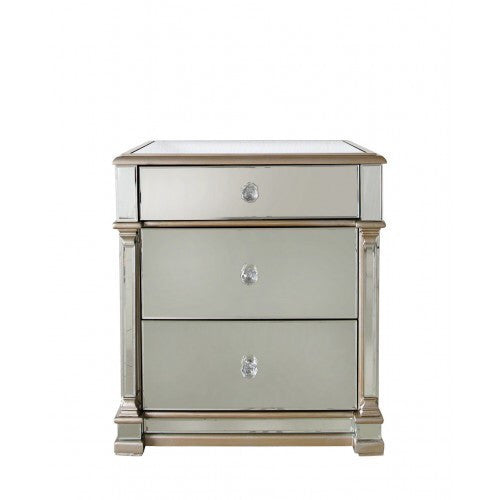 Appian Apollo  3 drawer bedside cabinet with champagne trim  40% off . purchase in store only