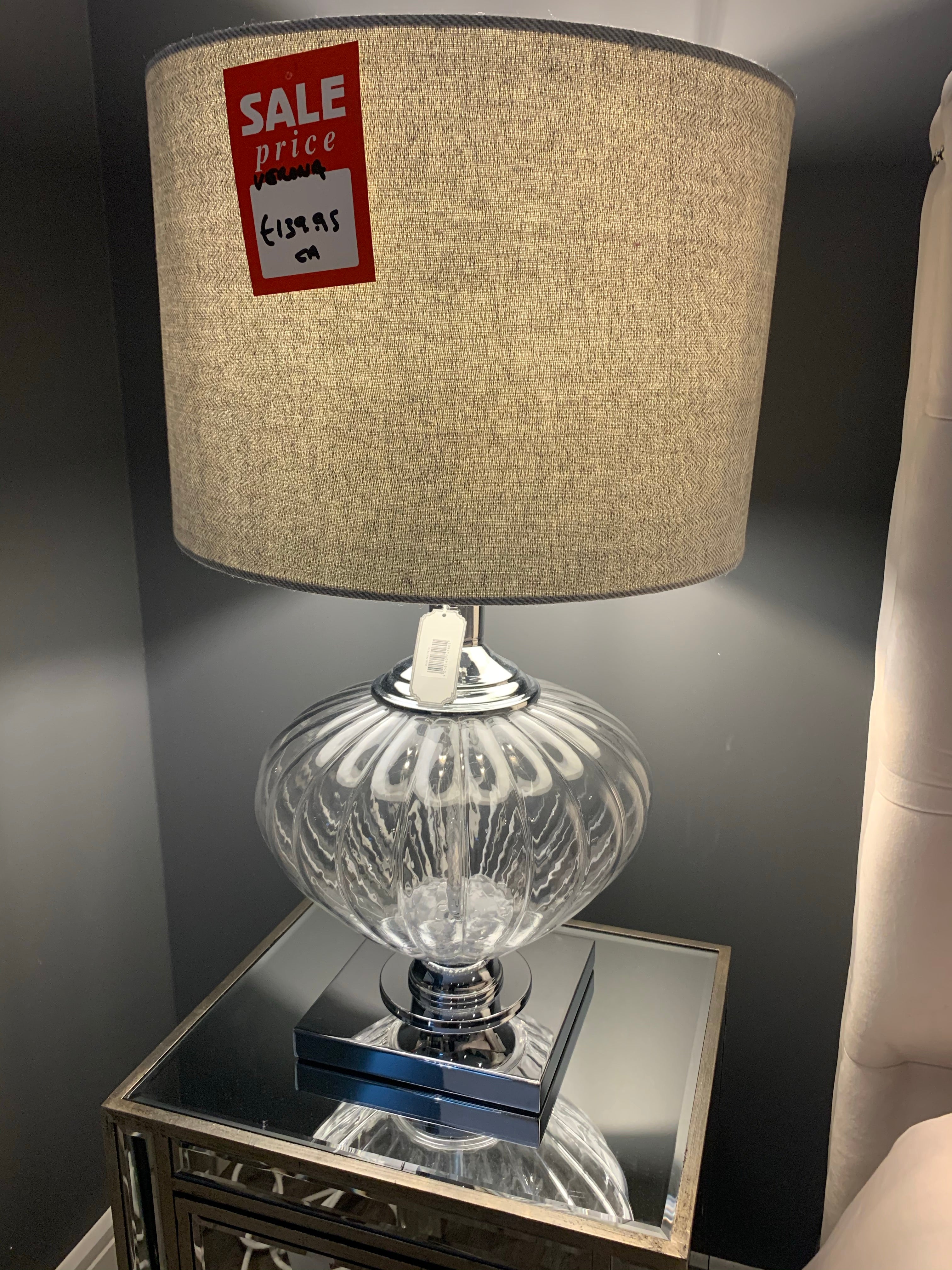 Glass table Verona  lamp 7418.set of 2 for price of 1. all lamps sold as seen no exchange &nbsp;( collect only )