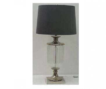 Urn glass table lamp with grey shade Rimini 5047
