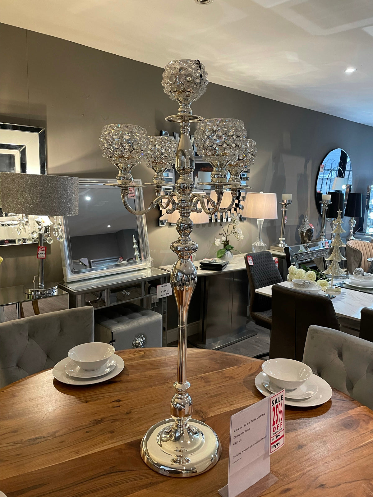 Candelabra 5 arm chandelier tea light  holder statement piece 100cm Instore clearance