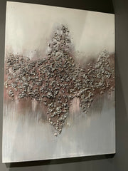 Pink and silver canvas picture 60 x 80 cm CLEARANCE OFFER Collect, or delivery available