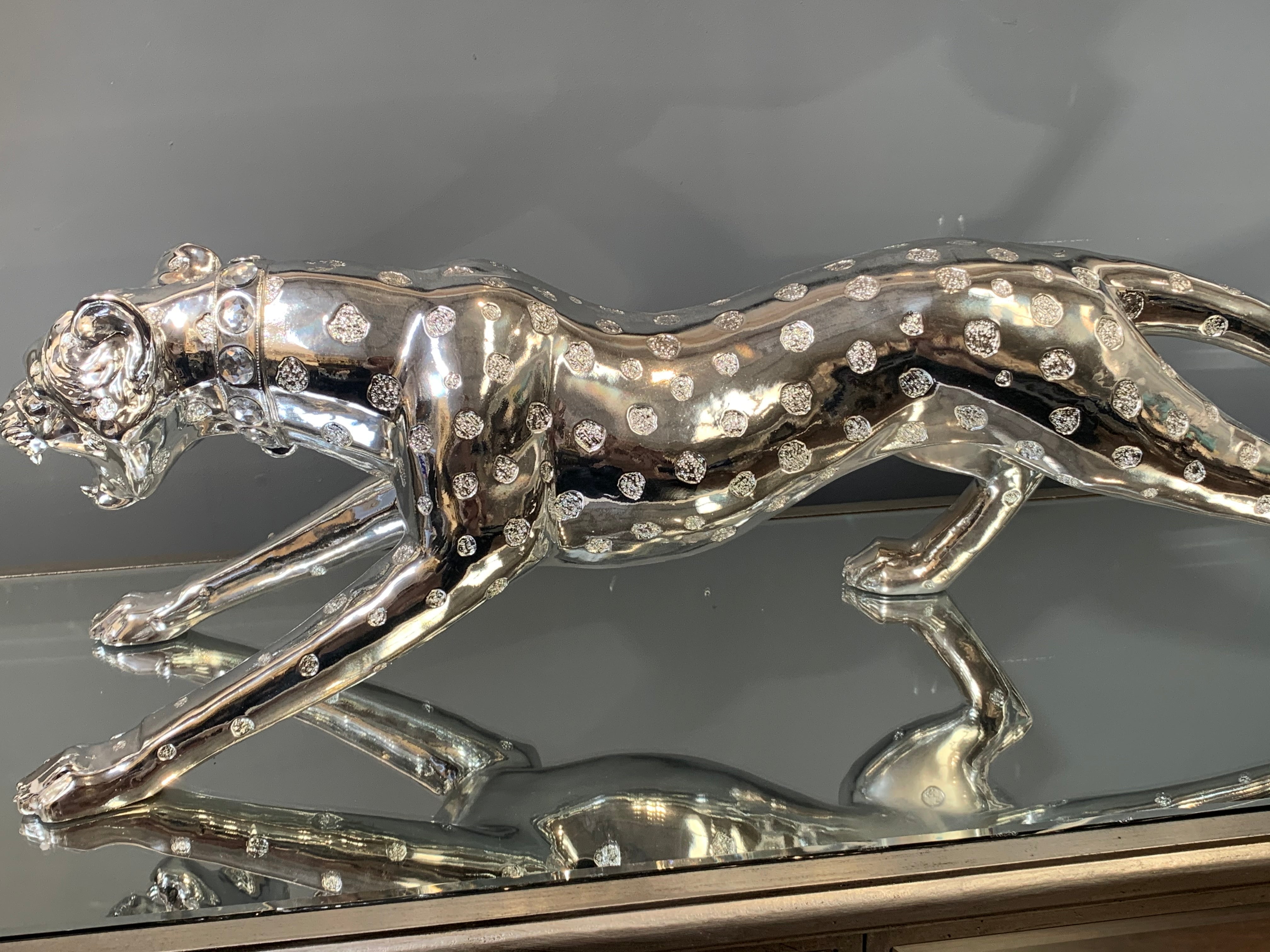 Leopard Silver Electroplated Large  023