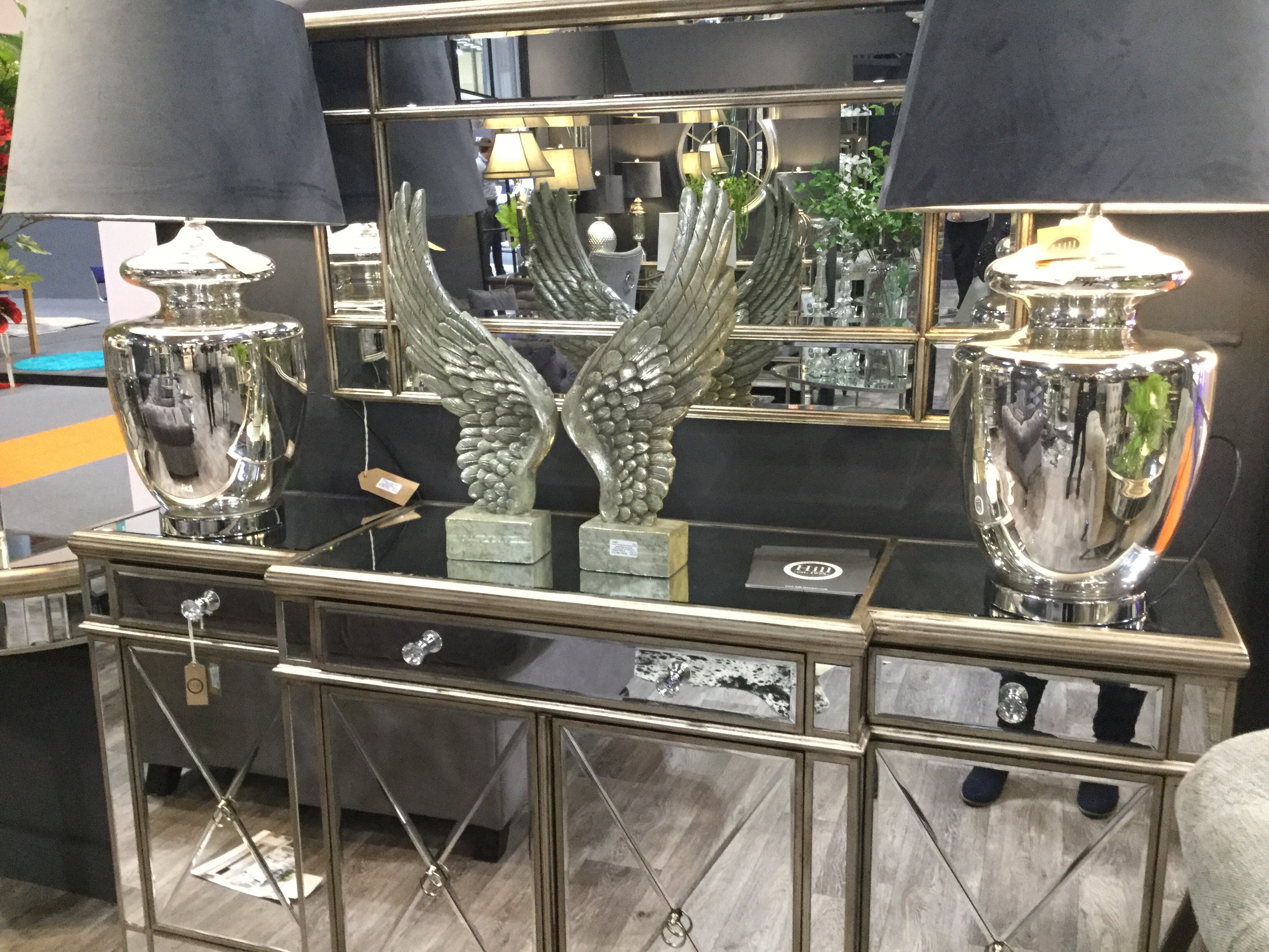 RONDA SILVER GLASS TABLE LAMP