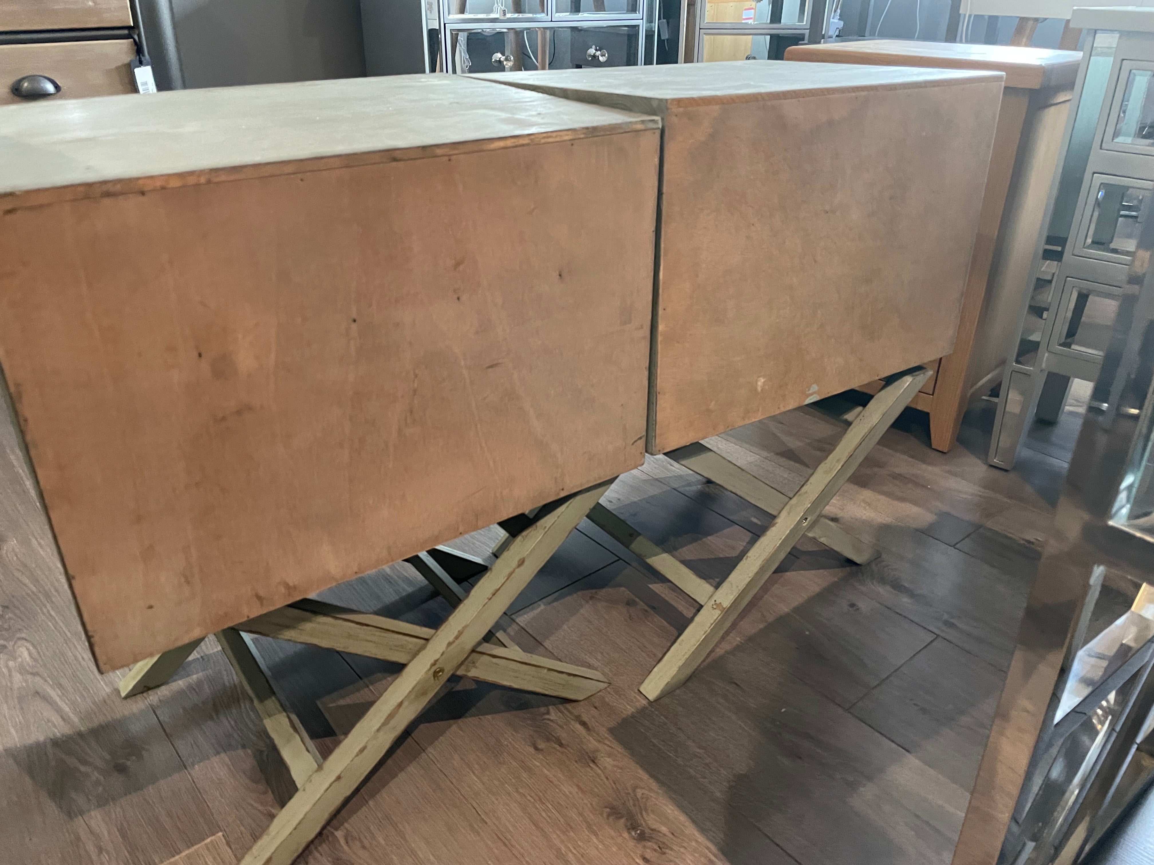 Pair of funky metal Bedside  cabinets Instore clearance sale for collection