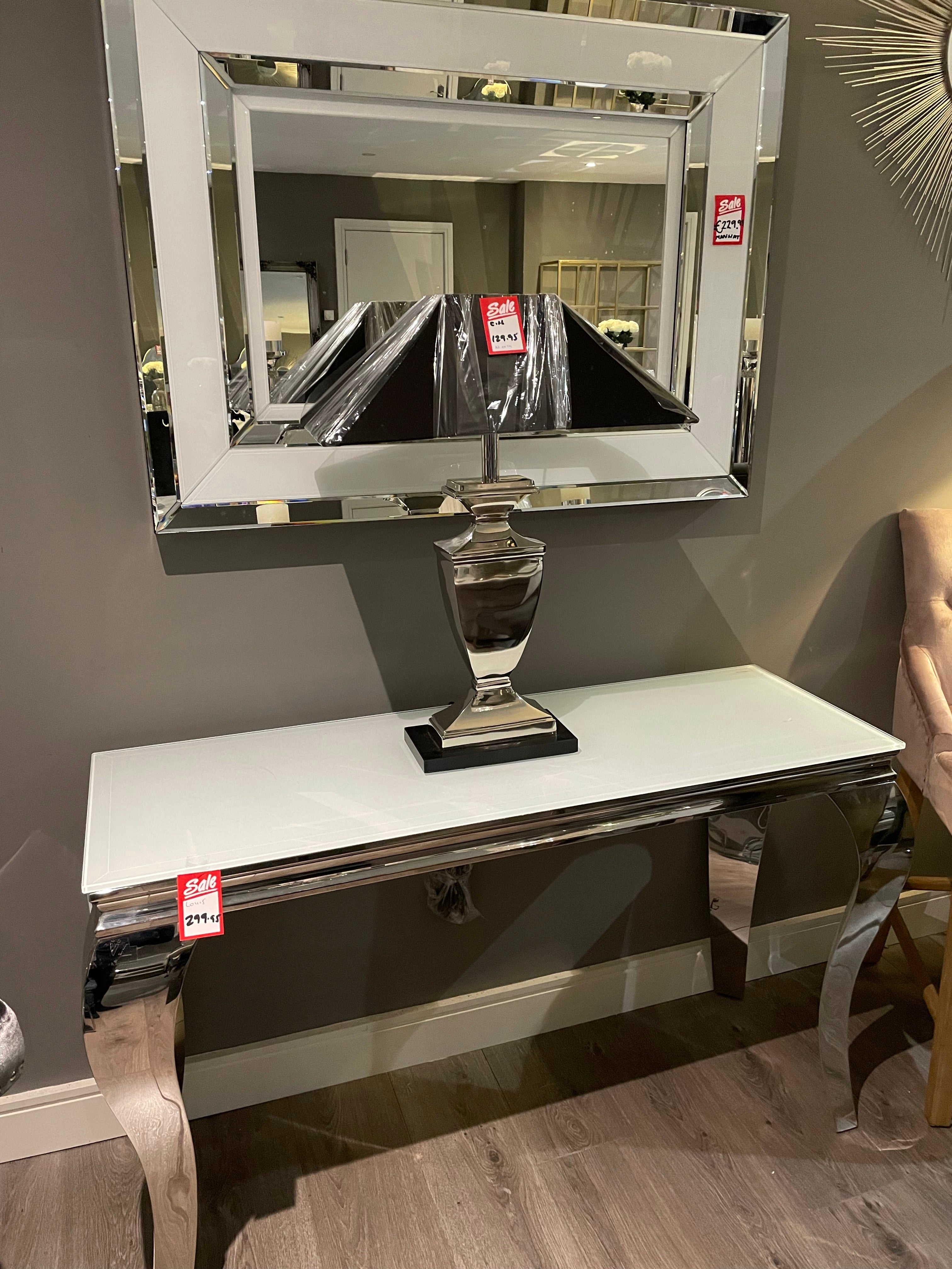 White Manhattan Wall Mirror 167 CLEARANCE LAST ONE