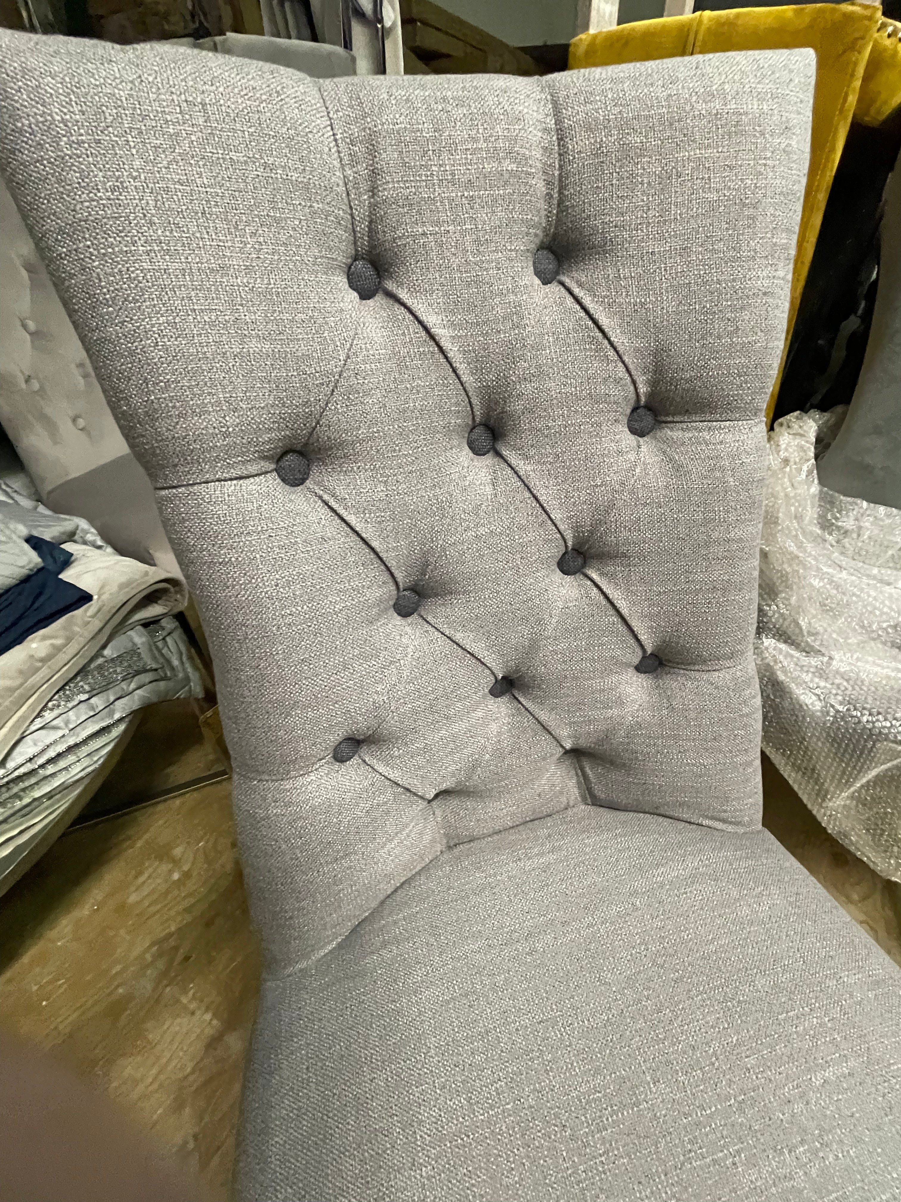Hunter occasional chair less than HALF PRICE linen with contrast piping Instore only