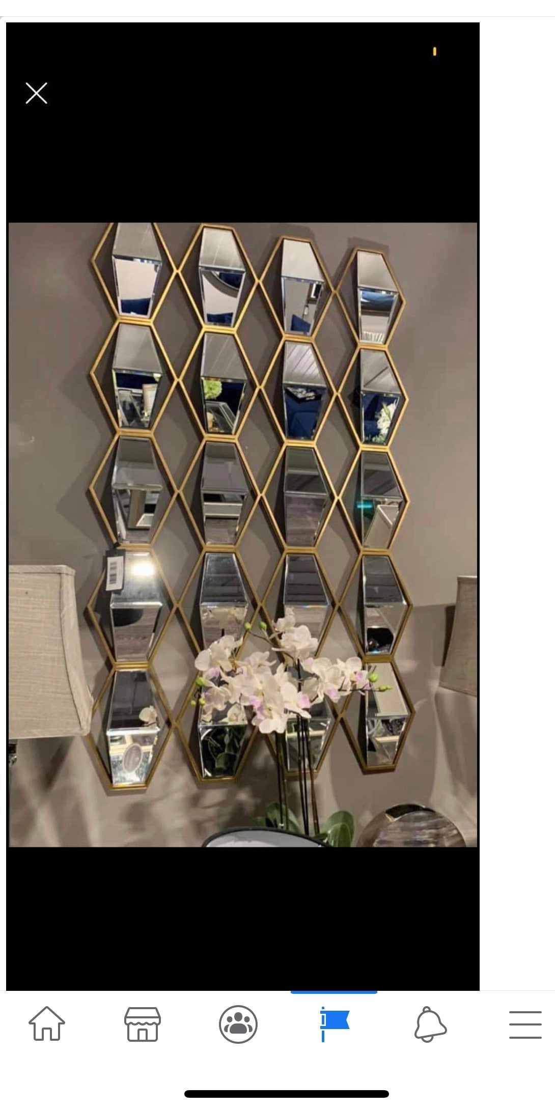 Jill prism mirror with gold trim