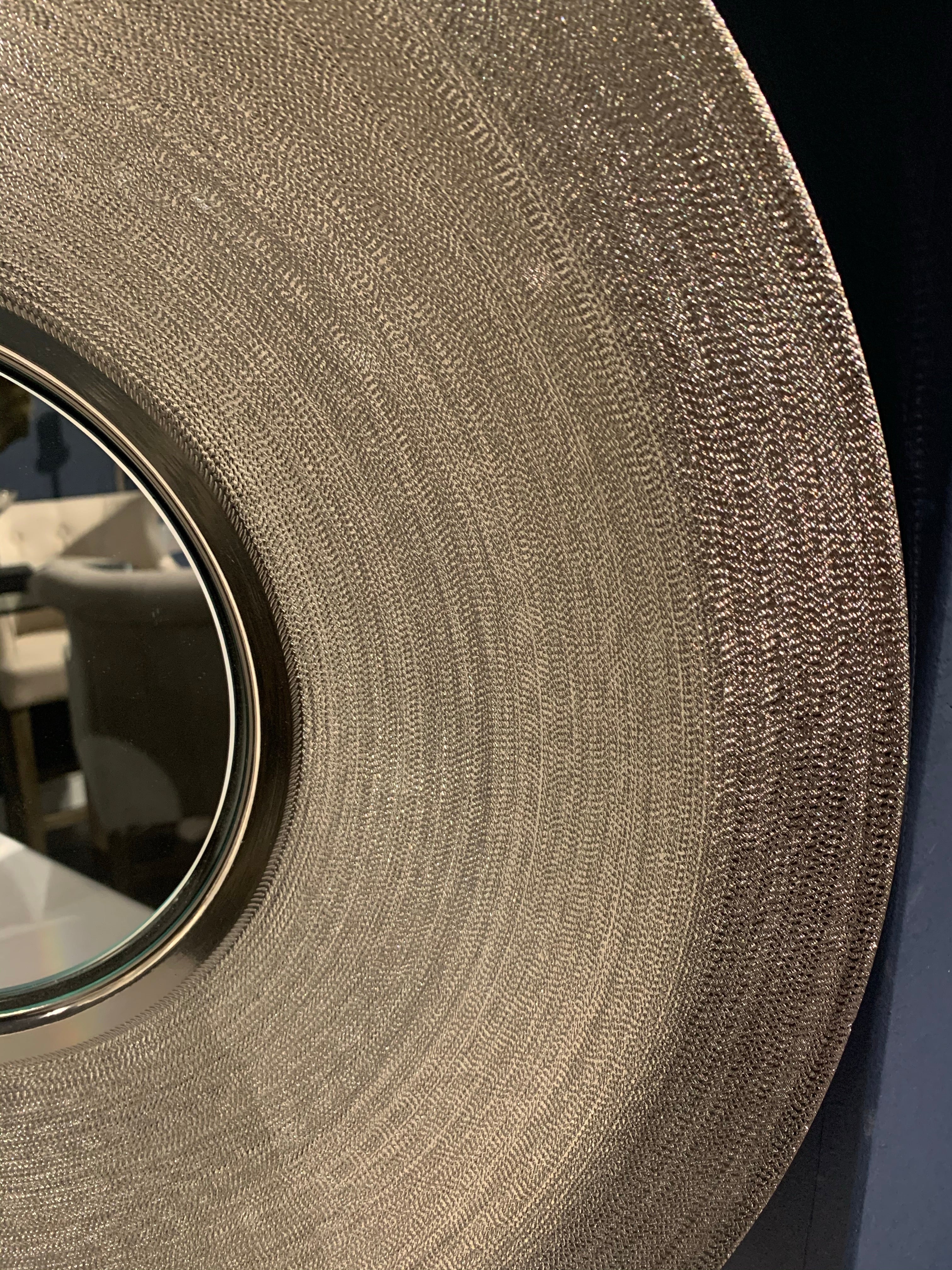 Silver Spun Round Mirror Clearance collect only