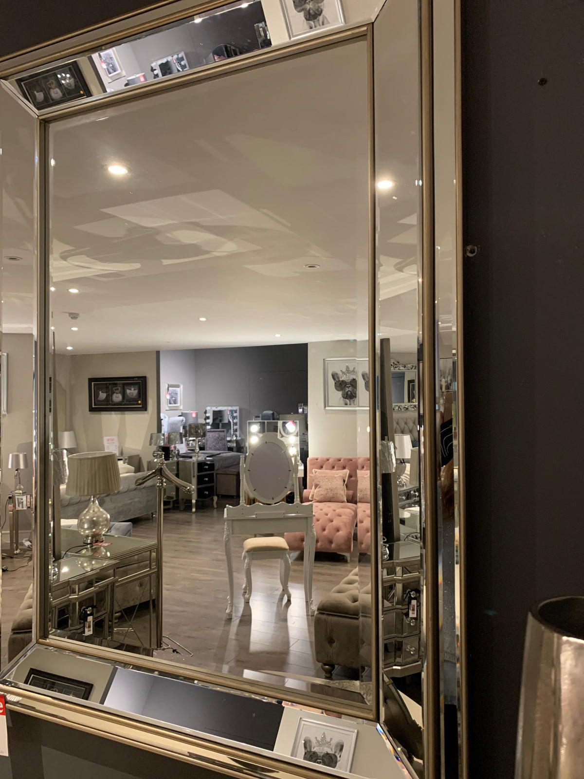 Stunning Avoca Rectangular mirror with champagne trim