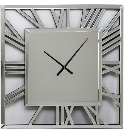 Large Mirror square clock  with Roman numerals 80 cm Instore purchase sold as seen