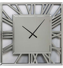 Large Mirror square clock  with Roman numerals 80 cm Instore purchase sold as seen