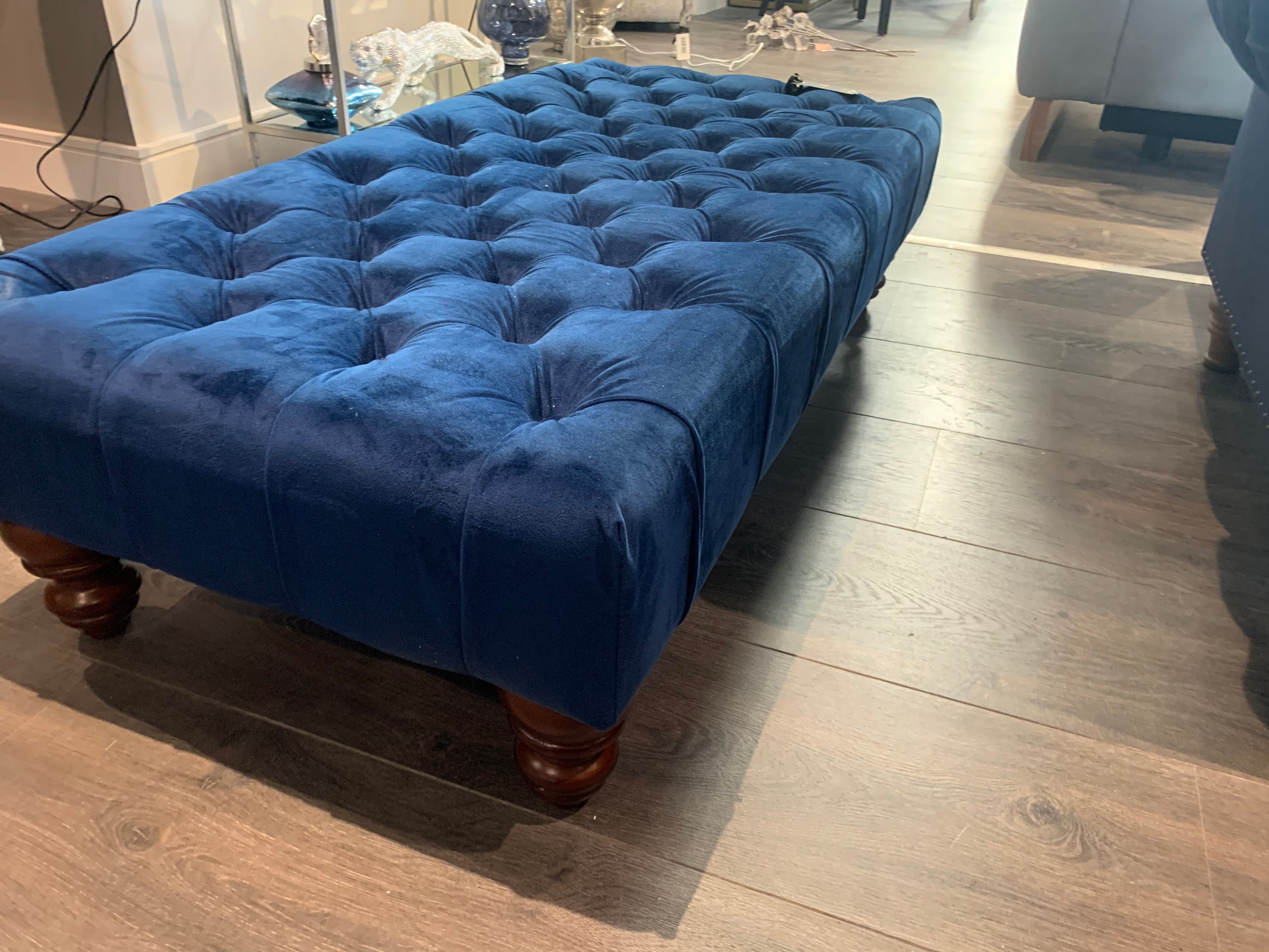 Navy Buttoned Footstool Last One available