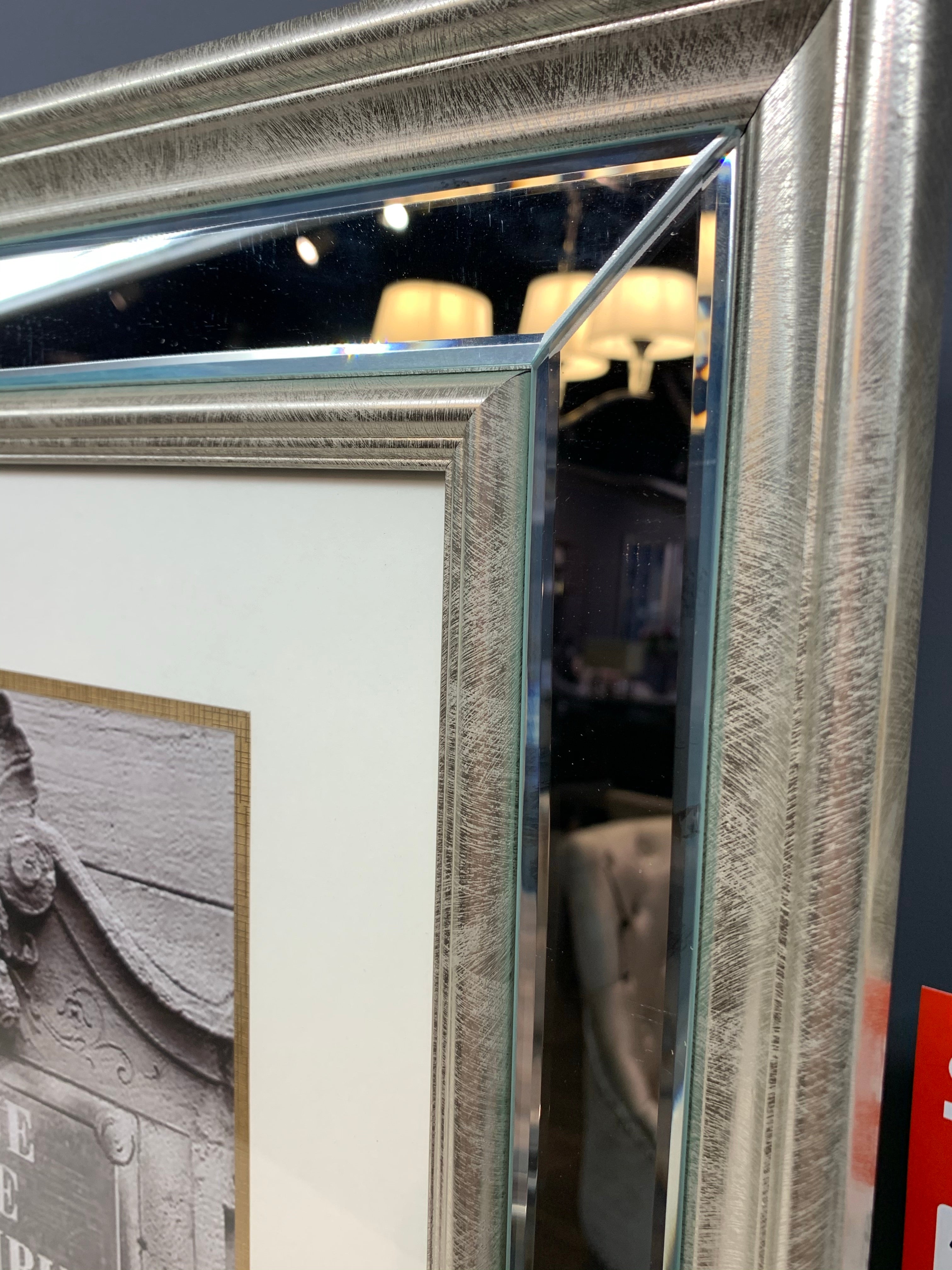 stunningly beautiful wall hanging picture frame in mirror and champagne Perfect wedding frame