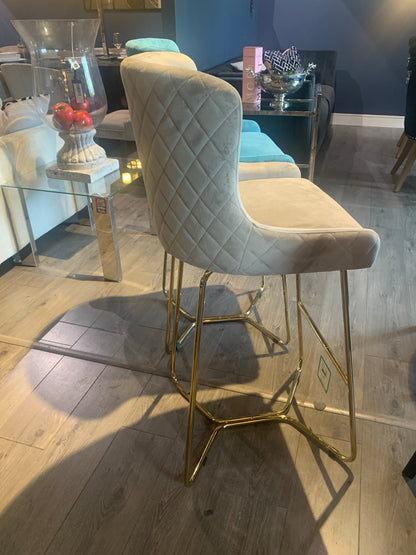 Crown Keri Bar Stools x 2   mink w gold leg for Collection only  Clearance Offer