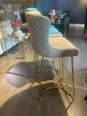 Crown Keri Bar Stools teal  w gold leg Clearance Offer no exchange 2 for €100  pay Instore only