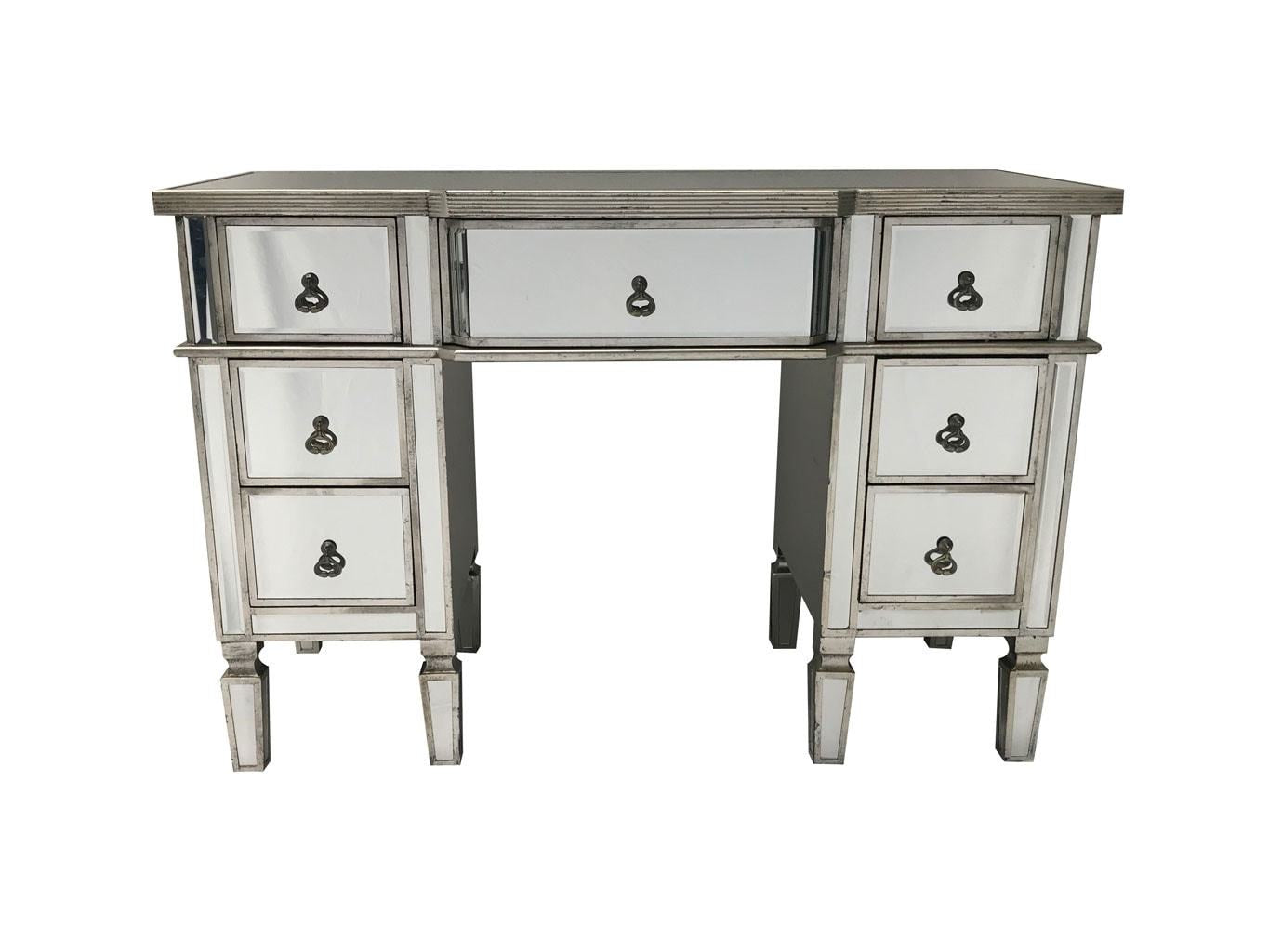 X Large Antiqued Dressing Vanity Table desk 7 drawer  REDUCED Instore purchase only