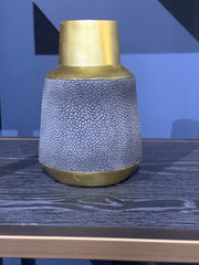 Hugo vase browny black with gold top Click. N collect