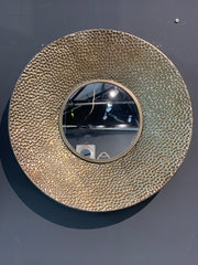 Gold 50 cm hammered finish mirror for Collection only . Pay instore as clearance