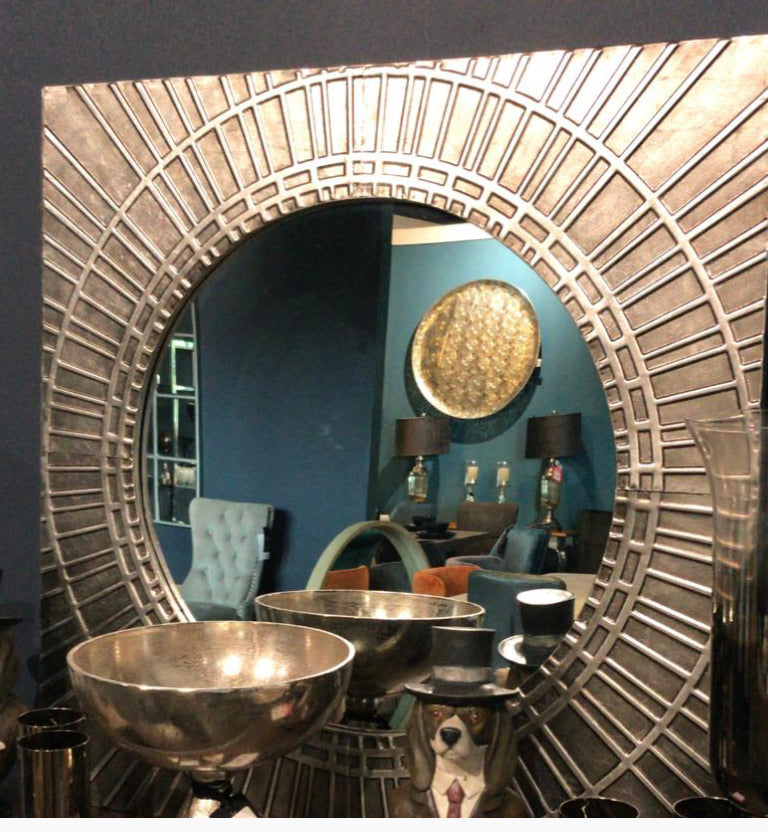 Inca antiqued square mirror metal Click and Collect One Only