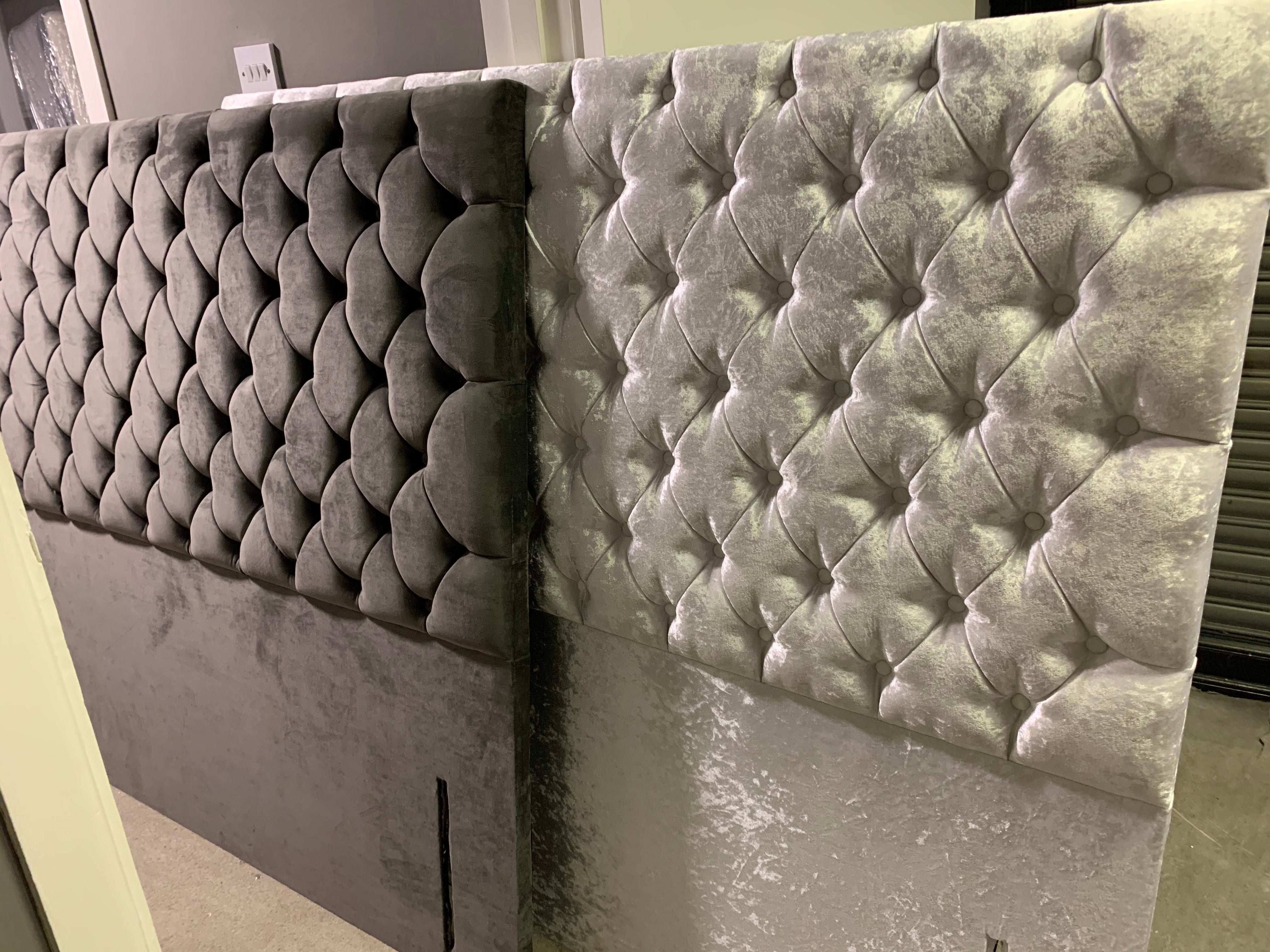 Headboards clearing all one price 150 each for collection today incl WHITE CRUSHED VELVET !